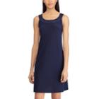 Women's Chaps Sequin Yoke A-line Dress, Size: 14, Blue (navy)