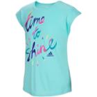 Girls 7-16 Adidas Short Sleeve Shine Graphic Tee, Size: Large, Turquoise/blue (turq/aqua)