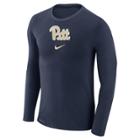 Men's Nike Pitt Panthers Marled Long-sleeve Dri-fit Tee, Size: Large, Blue (navy)