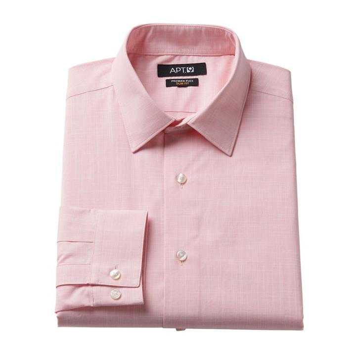 Men's Apt. 9&reg; Slim-fit Flex Collar Dress Shirt, Size: 16.5-32/33, Lt Orange
