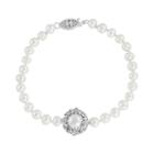 Simply Vera Vera Wang Freshwater Cultured Pearl & Diamond Accent Sterling Silver Bracelet, Women's, Size: 7, White