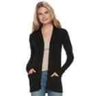 Petite Sonoma Goods For Life&trade; Ribbed Cardigan, Women's, Size: Xs Petite, Black
