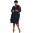 Plus Size Maya Brooke Beaded Lace Duster Jacket Dress, Women's, Size: 24 W, Blue (navy)