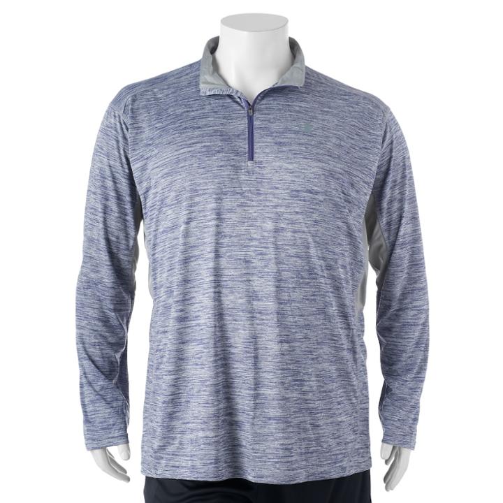 Big & Tall Champion Modern-fit Colorblock Quarter-zip Pullover, Men's, Size: 3xl Tall, Blue (navy)