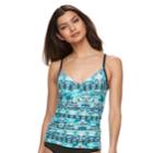 Women's Apt. 9&reg; Tribal Underwire Tankini Top, Size: Medium, Med Green