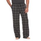 Big & Tall Croft & Barrow&reg; Plaid Flannel Lounge Pants, Men's, Size: L Tall, Dark Grey
