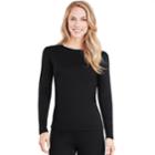 Petite Cuddl Duds Climatesmart Crewneck Top, Women's, Size: S Petite, Black