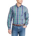 Big & Tall Chaps Classic-fit Plaid Easy-care Button-down Shirt, Men's, Size: L Tall, Green
