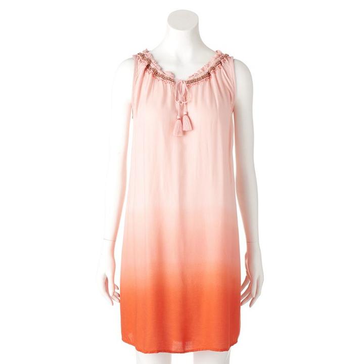 Women's Sonoma Goods For Life&trade; Dip-dyed Shift Dress, Size: Xl, Brt Pink