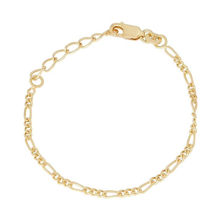 Junior Jewels Kids' Sterling Silver Figaro Chain Bracelet, Girl's, Size: 4.5, Yellow