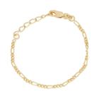 Junior Jewels Kids' Sterling Silver Figaro Chain Bracelet, Girl's, Size: 4.5, Yellow