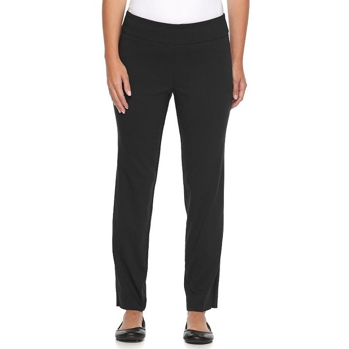 Petite Dana Buchman Slimming Solution Classic Fit Dress Pants, Women's, Size: S Petite, Black