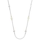 Lc Lauren Conrad Long Tri Tone Beaded Filigree Disc Necklace, Women's, Grey