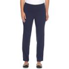 Petite Dana Buchman Slimming Solution Classic Fit Dress Pants, Women's, Size: L Petite, Blue (navy)