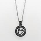 Axl By Triton Stainless Steel Onyx Circle Pendant - Men, Size: 24, Grey