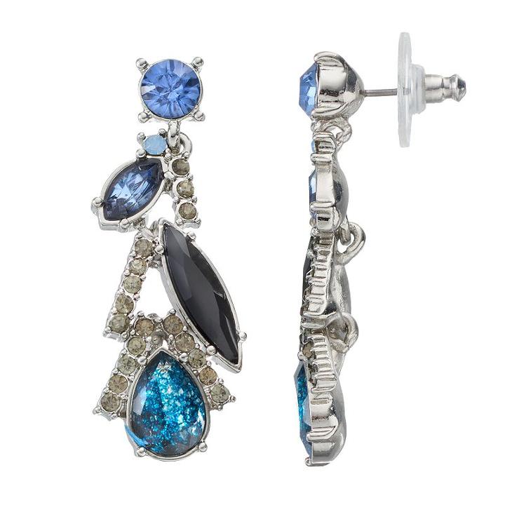 Simply Vera Vera Wang Blue Geometric Linear Drop Earrings, Women's