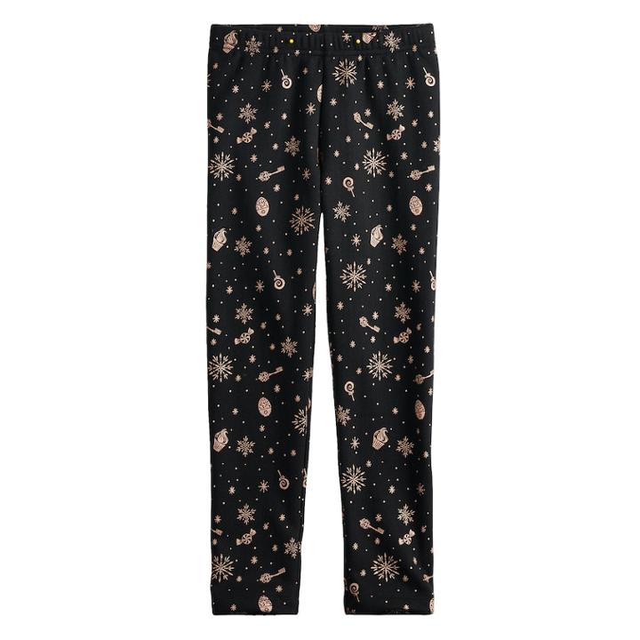 Disney's The Nutcracker And The Four Realms Girls 4-10 Foil Snowflake Print Leggings By Jumping Beans&reg;, Size: 6x, Black