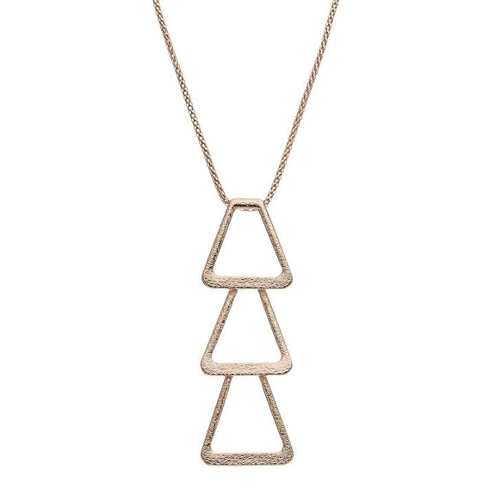 Jennifer Lopez Long Tiered Triangular Pendant Necklace, Women's, Dark Pink
