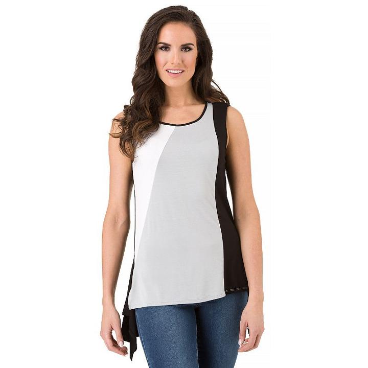 Women's Haggar Color Block Top, Size: Xl, Dark Beige