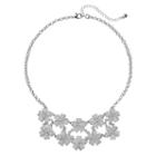 Croft & Barrow&reg; Glittery Flower Statement Necklace, Women's, White