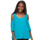 Women's Apt. 9 Cold-shoulder Strappy Top, Size: Xl, Med Blue