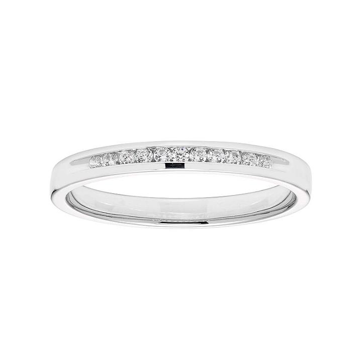 Lovemark 10k White Gold 1/10 Carat T.w. Diamond Anniversary Ring, Women's, Size: 6