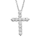 18k White Gold 1/2-ct. T.w. Igl Certified Colorless Diamond Cross Pendant, Women's, Size: 18