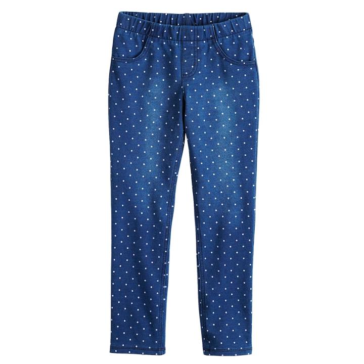 Girls 4-12 Jumping Beans® Polka-dot Jeggings, Size: 6, Blue