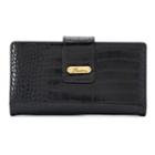 Buxton Nile Exotic Checkbook Organizer Superwallet, Women's, Black