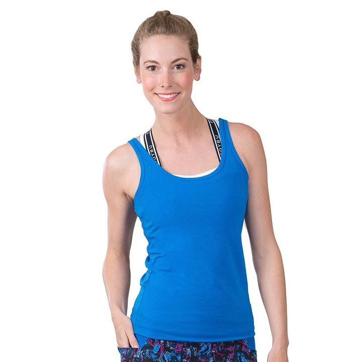 Women's Soybu Lola Scoopneck Yoga Tank, Size: Large, Blue Other