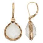 Napier Faceted Inlay Teardrop Earrings, Women's, White