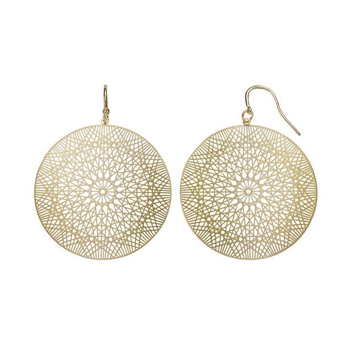 Jennifer Lopez Geometric Filigree Disc Drop Earrings, Teens, Multicolor