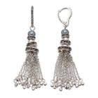 Simply Vera Vera Wang Beaded Tassel Drop Earrings, Women's, Grey Other