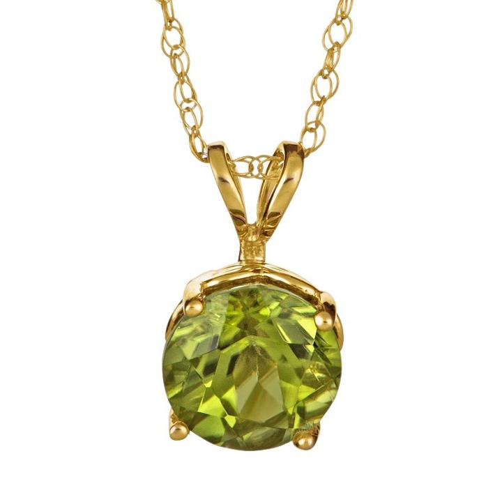 14k Gold Peridot Pendant, Women's, Size: 18