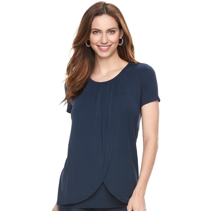 Maternity A:glow Tulip Hem Nursing Tee, Women's, Size: M-mat, Dark Blue
