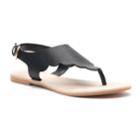 Lc Lauren Conrad Women's Scalloped Microsuede Slingback Thong Sandals, Size: Large, Black