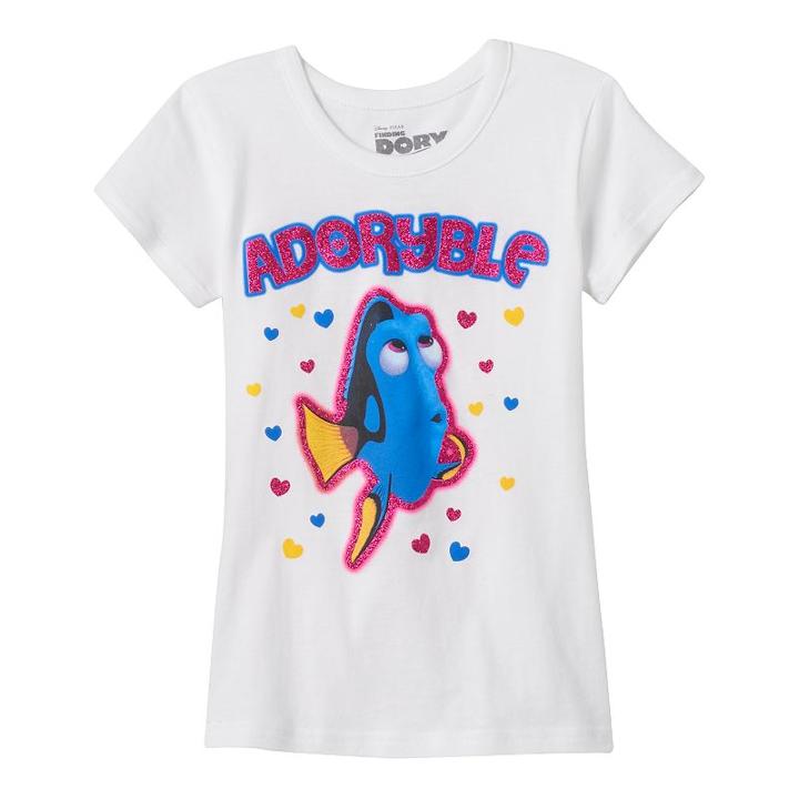 Disney / Pixar Finding Dory Girls 4-6x Adoryble Tee, Girl's, Size: 4, White