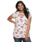 Juniors' Plus Size Candie's&reg; Cut-out Ladder Neck Top, Teens, Size: 1xl, Red