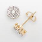 10k Gold 1/2-ct. T.w. Diamond Cluster Stud Earrings, Women's, White