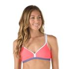 Women's Speedo Strappy Crossback Bikini Top, Size: Medium, Brt Orange
