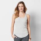 Women's Sonoma Goods For Life&trade; Scoopneck Ribbed Tank, Size: Large, Light Grey