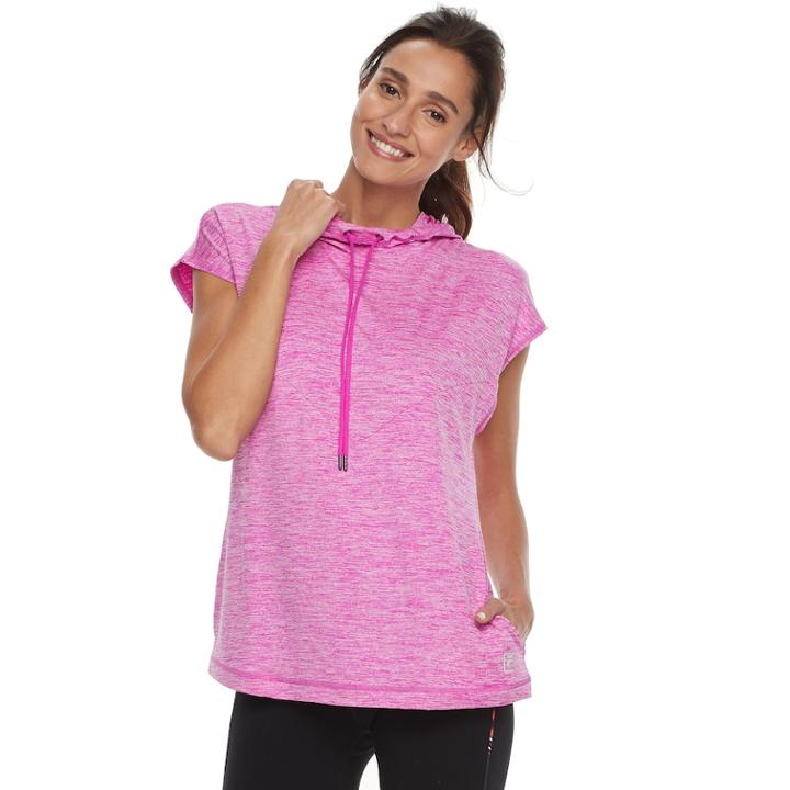 Women's Fila Sport&reg; Short Sleeve Hoodie, Size: Large, Brt Purple
