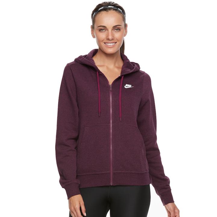 Women's Nike Sportswear Zip Up Hoodie, Size: Small, Dark Red