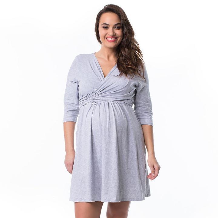 Plus Size Maternity Pip & Vine By Rosie Pope Wrap Nursing Dress, Women's, Size: 1x-mat, Grey