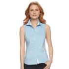 Women's Harve Benard Sleeveless Button-down Shirt, Size: Medium, Brt Blue
