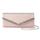 Gunne Sax By Jessica Mcclintock Jacki Satin Pleated Rhinestone Clutch, Women's, Pink