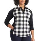Plus Size Chaps Buffalo Check Fleece Vest, Women's, Size: 1xl, Black