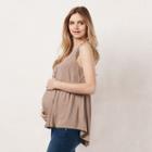 Maternity Lc Lauren Conrad Lace-trim Tunic, Women's, Size: Xxl-mat, Brown Oth
