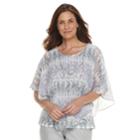 Petite Alfred Dunner Studio Scroll Popover Top, Women's, Size: 6 Petite, Lilac Gray
