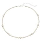 Simulated Pearl Station Necklace, Women's, White Oth